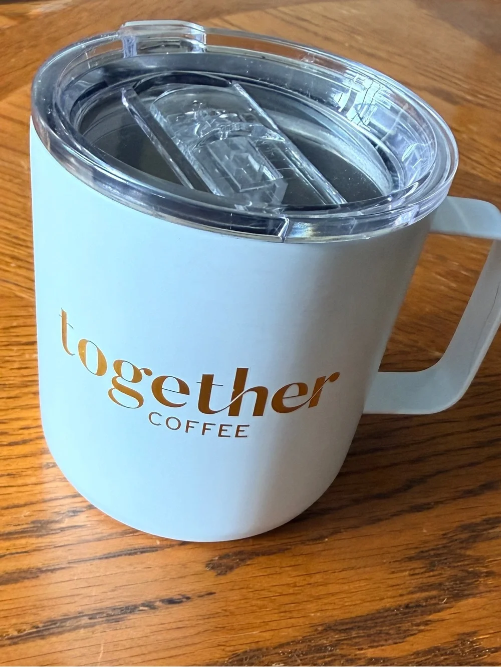 Sseko White Together Coffee Travel Mug